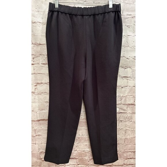 Aritzia Wilfred Crepe Darontal Pull On Pant Trousers Ankle Crop Dark Gray Size 8 - Picture 3 of 4